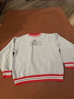 Hamilton Gray Crewneck Sweatshirt with Red Trim
